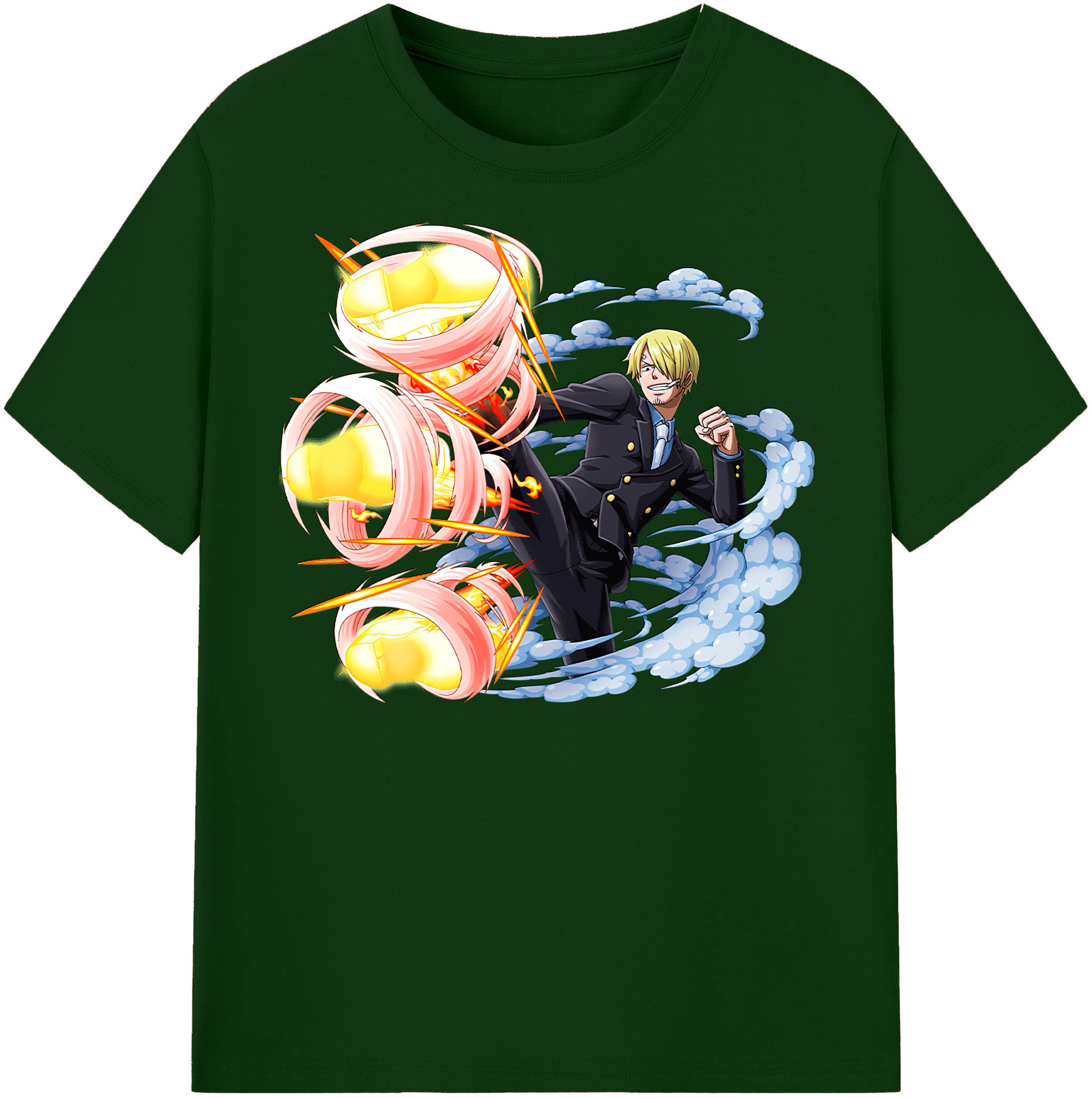 ワンピース サンジ ONE PIECE Sanji 綿100％半袖Tシャツ（フロントプリント）